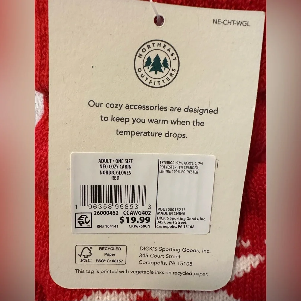 Women’s Cozy Cabin Gloves by Northeast Outfitters - NWT/NIP